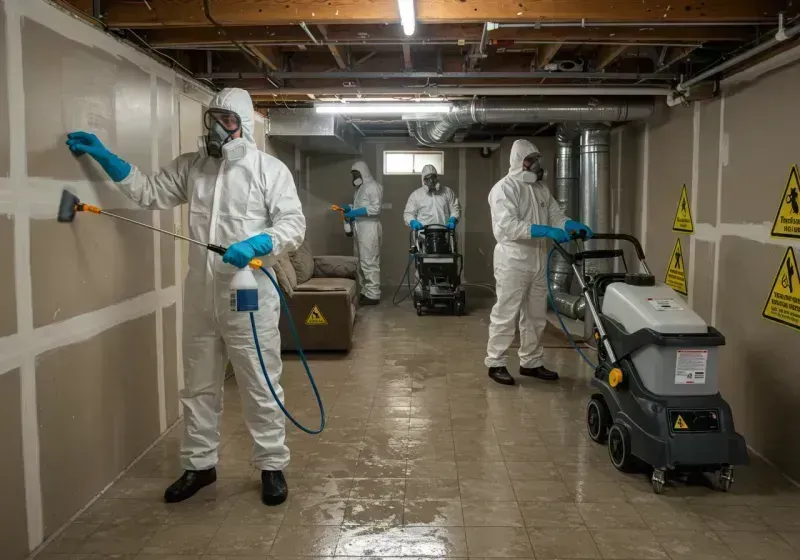 Basement Moisture Removal and Structural Drying process in Ponchatoula, LA